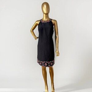 NWT Kate Spade Mosaic $448 Embellished Black Shift Dress Size 12 Cocktail